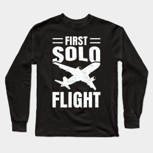 First Solo Flight Future Pilot Aviation Lover Long Sleeve T-Shirt